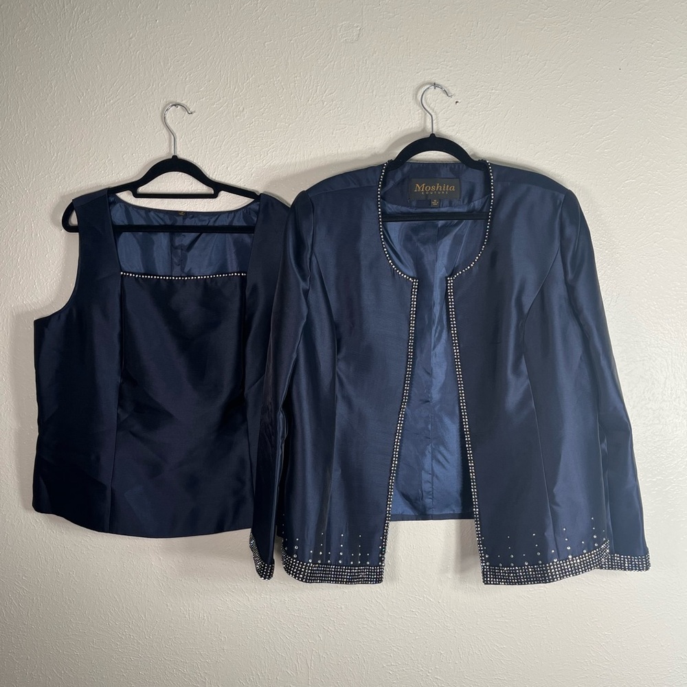 Moshita Couture beaded suit jacket and vest